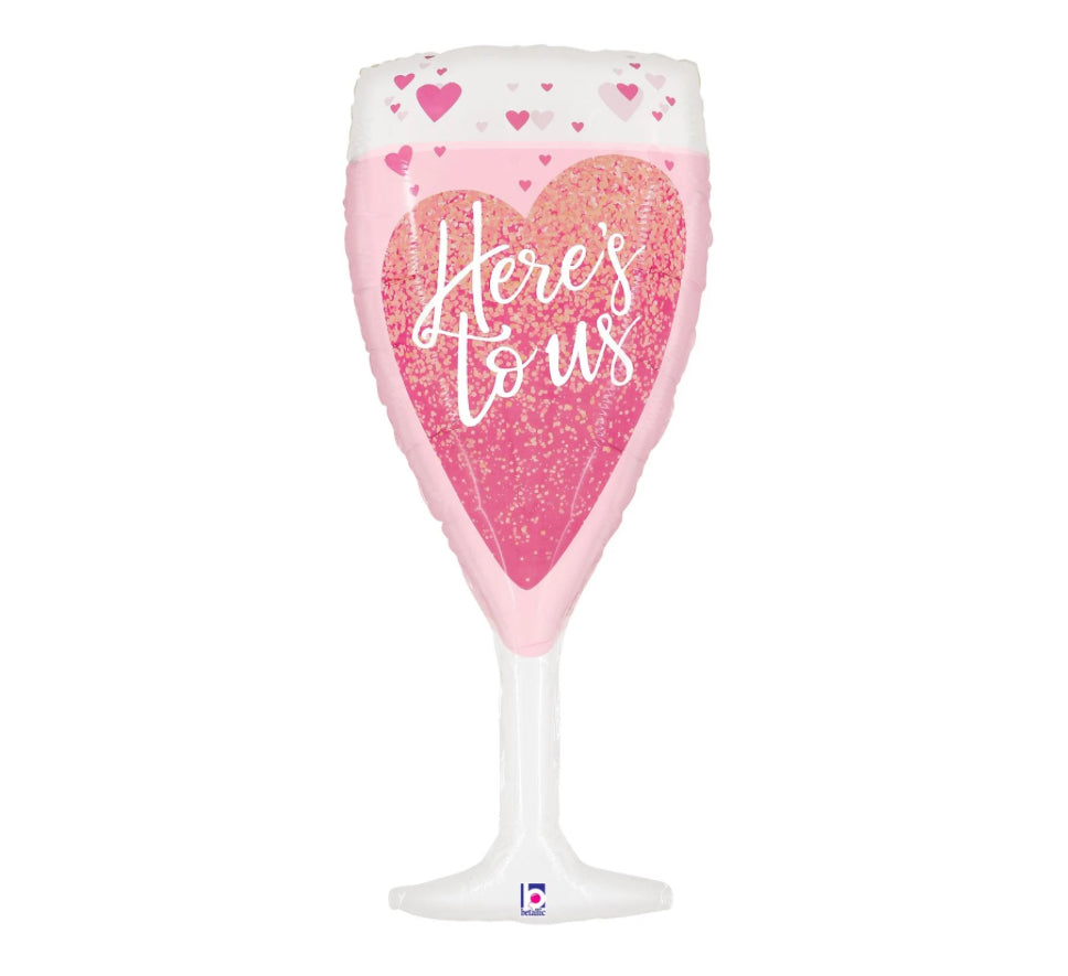 Betallic 31" Here's to us Pink Champagne Clear